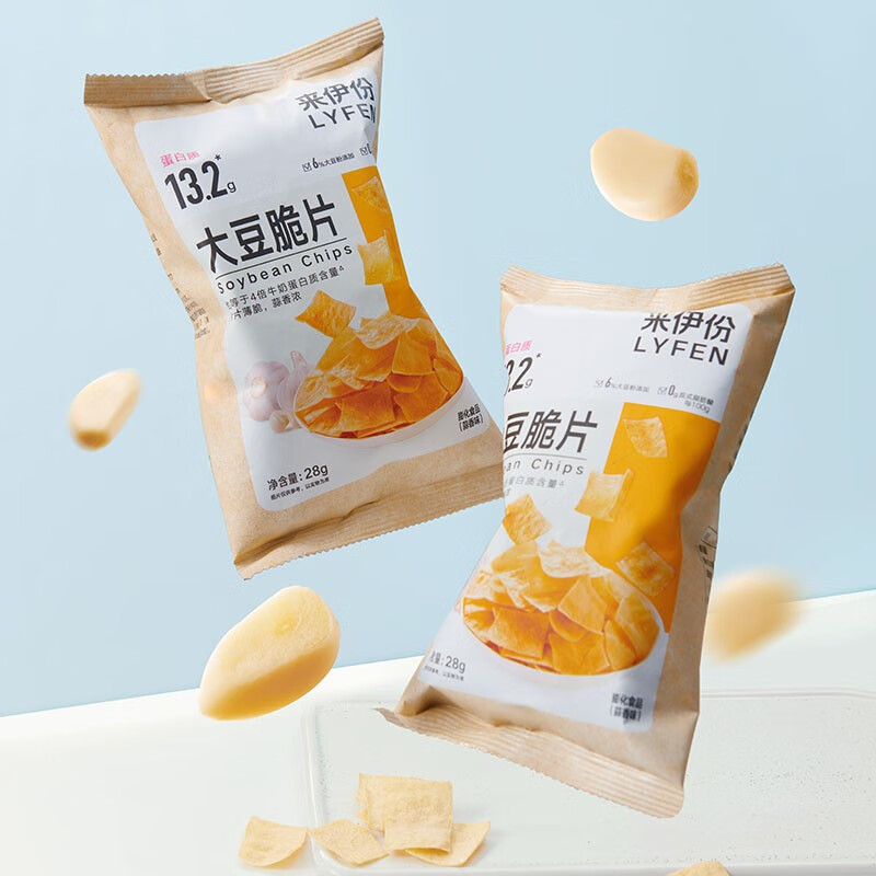来伊份 大豆脆片28g*3膨化休闲零食蒜香味小吃下午茶办公室零食薯片袋装高清大图