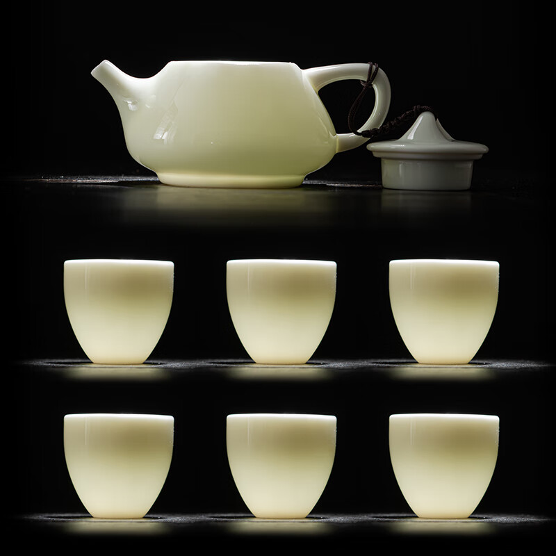 苏氏陶瓷(SUSHI CERAMICS) J1048 玉翡翠青瓷一壶六杯 七件套 (单位:套)高清大图