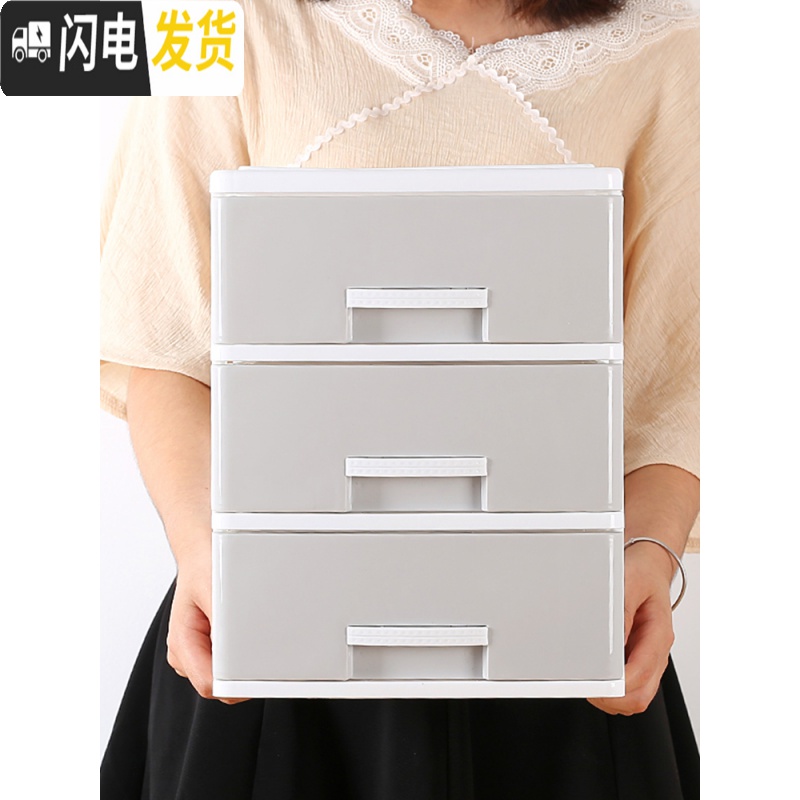 三维工匠办公室文件用品收纳柜杂物小抽屉式整理柜多层桌面收纳收纳盒高清大图
