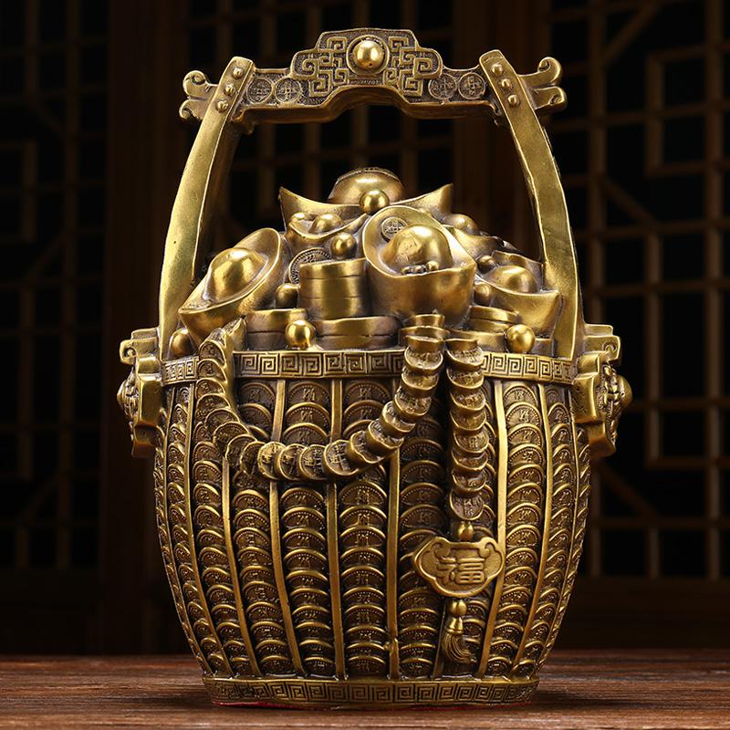美帮汇铜一桶金摆件元宝如意家居客厅博古架装饰工艺品高清大图