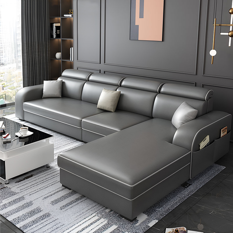 沙发 现代简约轻奢科技布沙发大小户型乳胶免洗布艺双人贵妃转角沙发