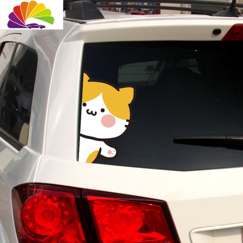 舒适主义汽车贴纸卡通可爱小动物遮挡划痕保险杠侧装饰贴花反光防水抖