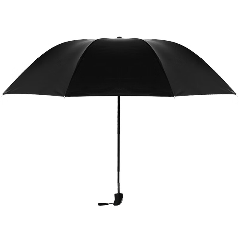 艾逸瑶选 贝尔10骨黑胶晴雨伞YS-1849 便携折叠晴雨伞两用男女通用 加固抗风 黑胶伞布高清大图