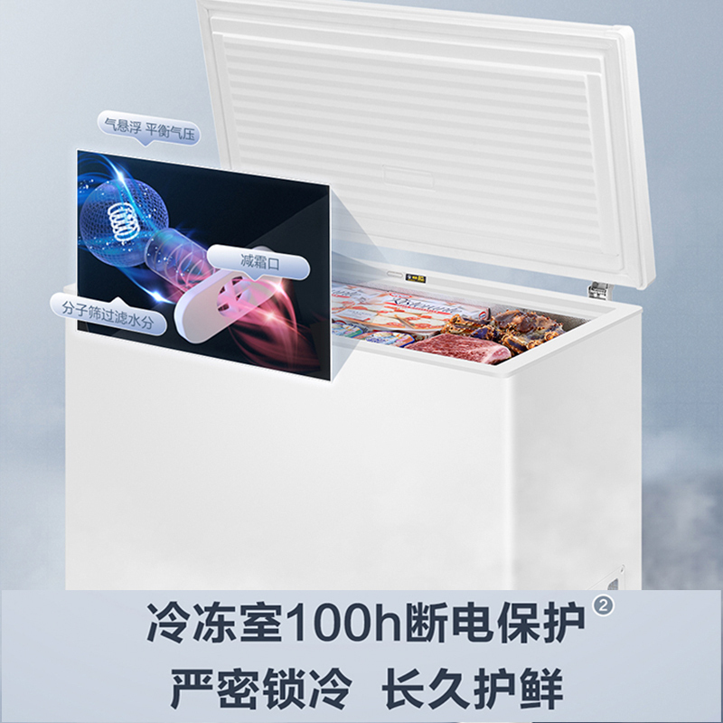 海尔(Haier) BC/BD-300GHD )300升家用卧式冰柜 五面制冷,2倍冷冻力,气悬浮系统减霜80%