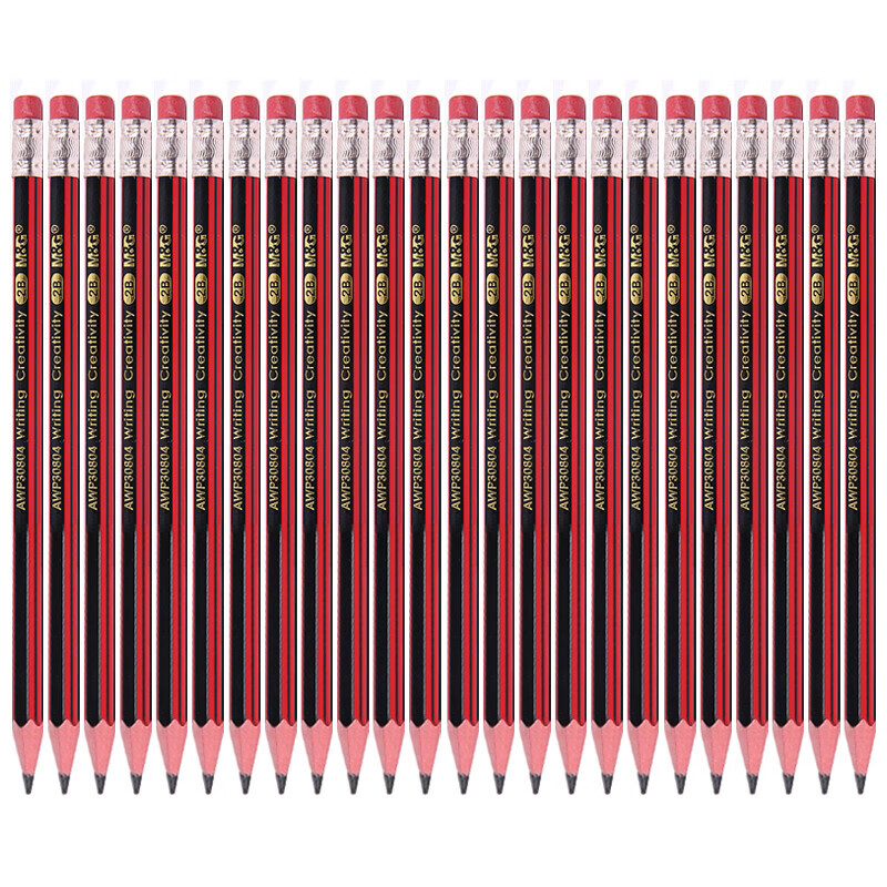 晨光(M&G)木杆铅笔AWP30802红黑抽条六角HB高清大图
