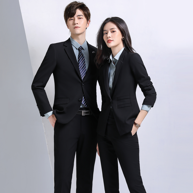 女先生西服套装 男女同款西装套装职业正装酒店经理银行白领高管工作