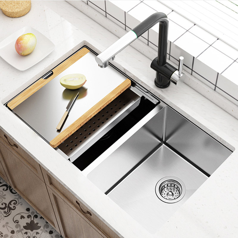 厨房大尺寸超大高低大双槽304水槽