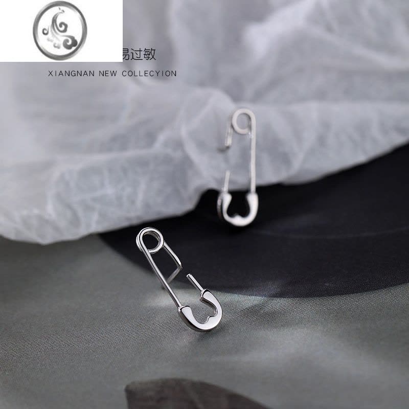 JiMi[]925银银别针耳钉小众耳环2022年新款潮轻奢男女夏季耳饰图片