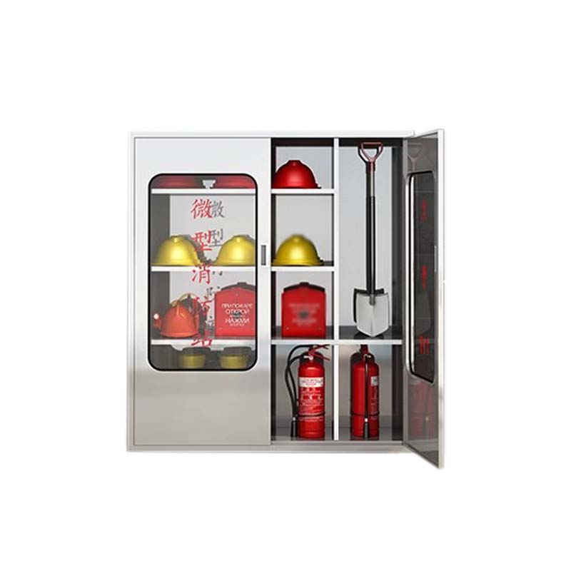 正斌304不锈钢柜消防救援器材箱防护用品柜室外微型消防站高1400*宽1200*深400(加厚304材质)不含器材高清大图