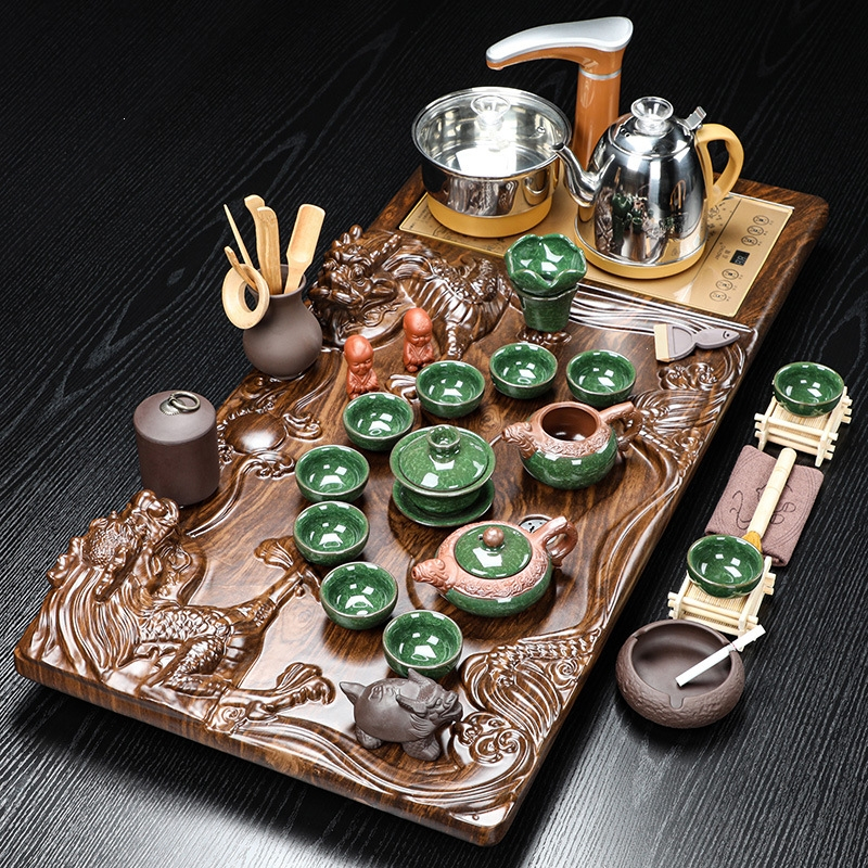 套装茶盘自动一体功夫茶具家用办公室泡茶喝茶茶桌茶几茶台茶道