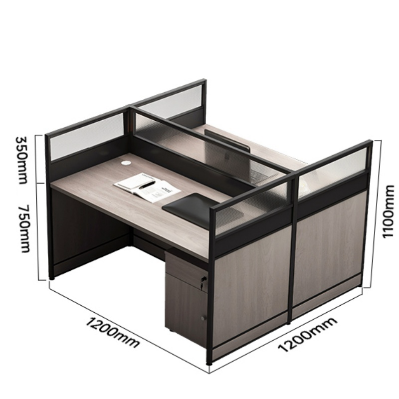 豫龙都屏风工位工型双人位套高清大图