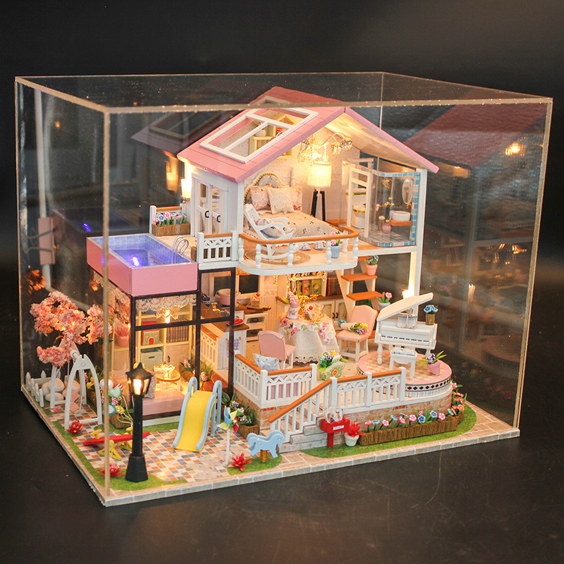 手工制作diy大型豪华别墅蓝海传说美人鱼部落拼装房子模型13849美人鱼