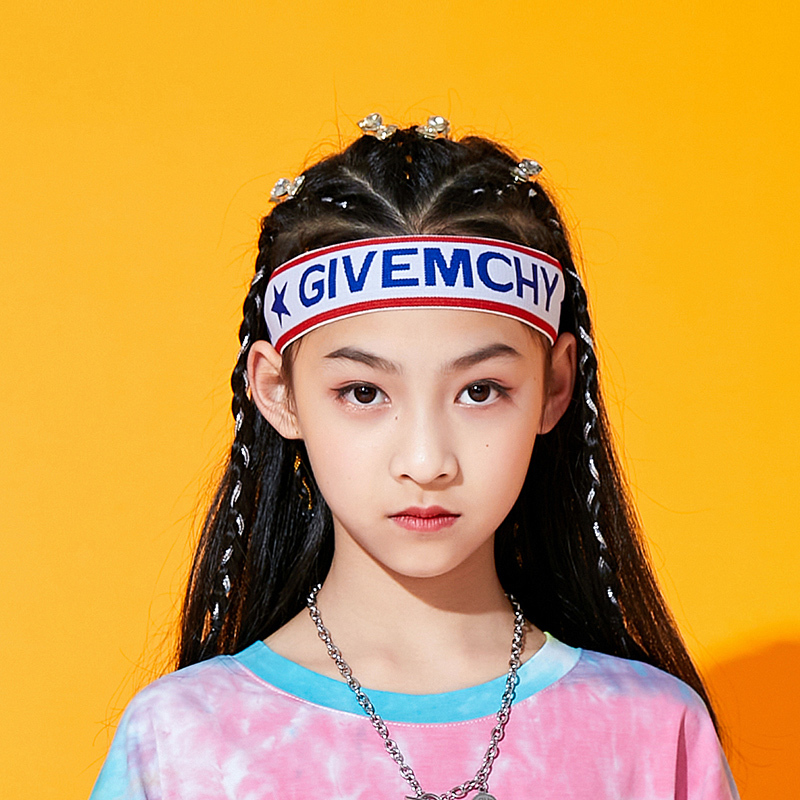 f02蓝色110六一儿童街舞表演服装时尚架子鼓男女童爵士舞蹈走秀演出服