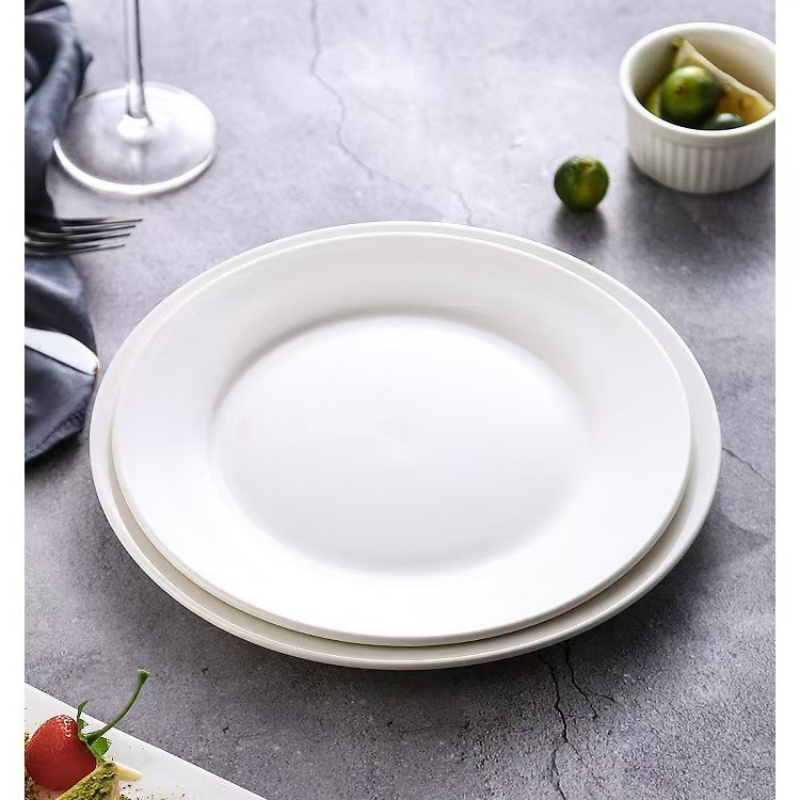 山水本色 食品级耐高温密胺盘子平盘碟子 6寸 个高清大图