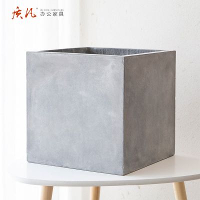质凡正方形水泥花盆镁泥绿植盆栽量花箱花盆 53*53*50cm