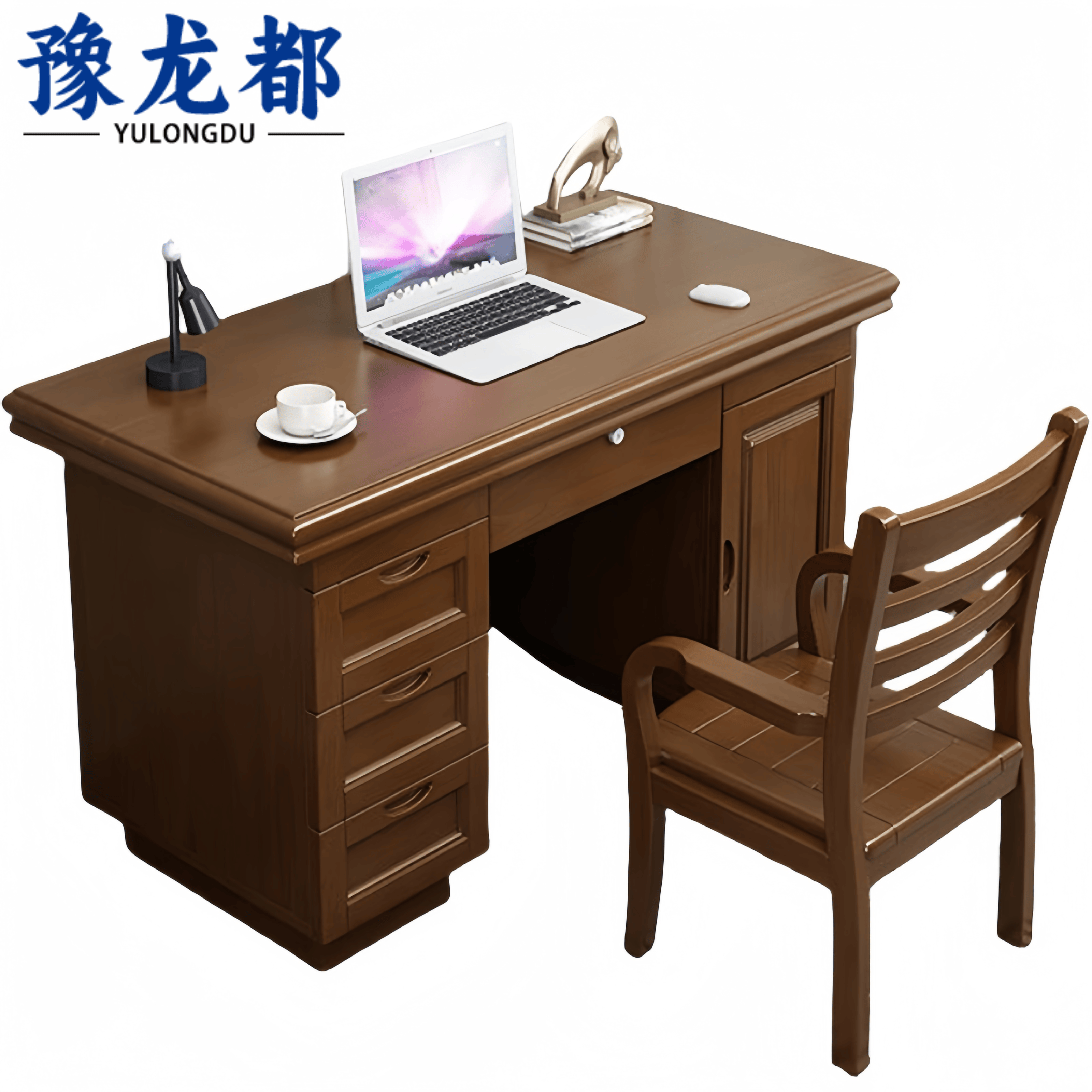豫龙都办公桌一桌一椅套高清大图