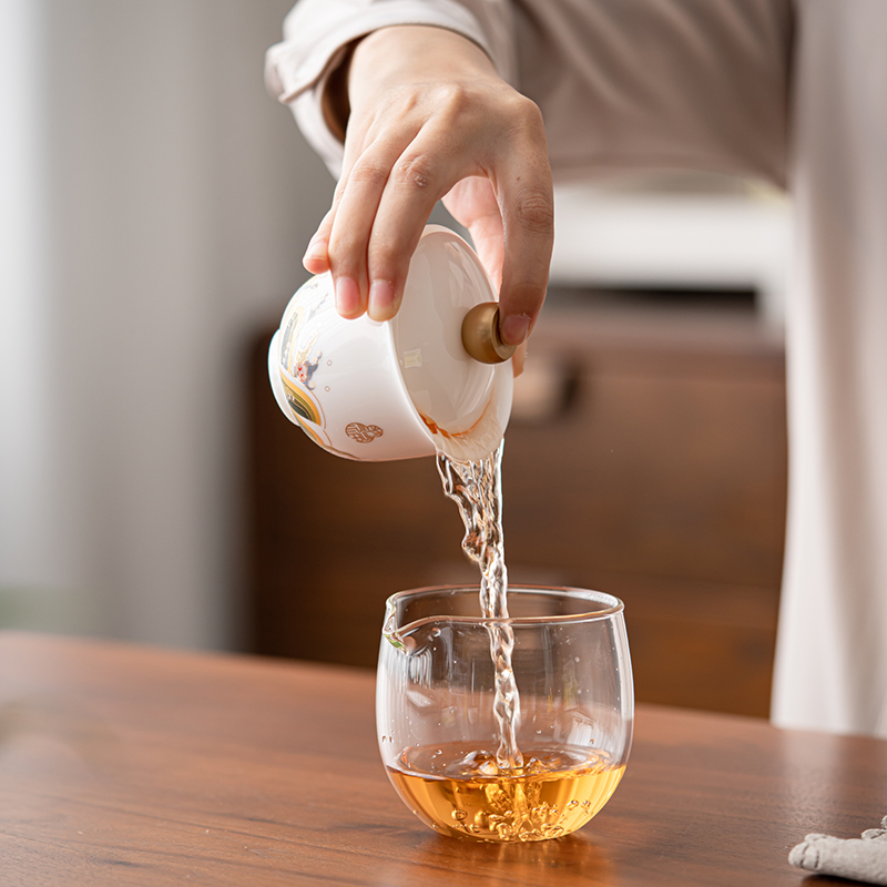 苏氏陶瓷(SUSHI CERAMICS)国潮海水无涯羊脂玉功夫旅行便捷快客茶具高清大图