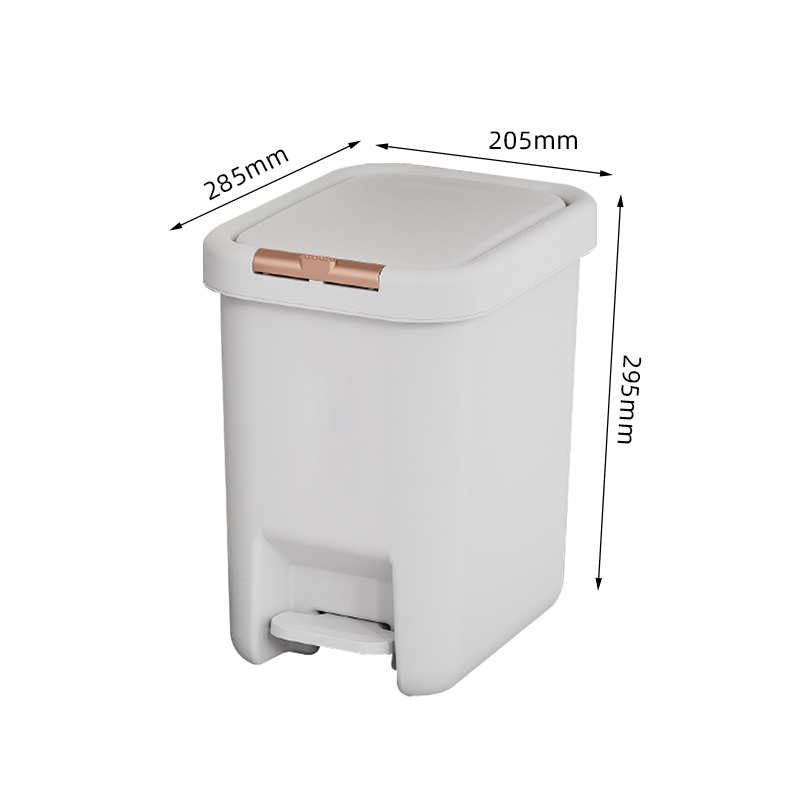 臻远 ZY5090111手按脚踩两用垃圾桶 送1卷垃圾袋 10L 白色高清大图