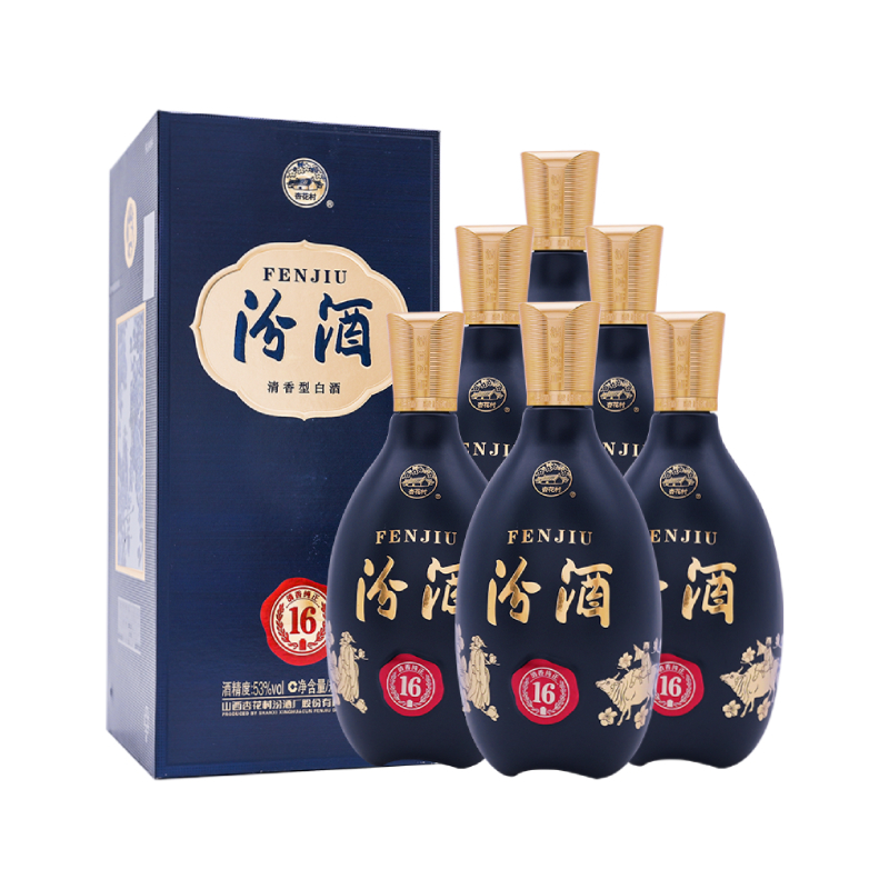汾酒 匠心16 53度 500ml*6瓶 整箱装 清香型白酒