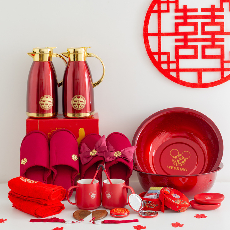 栩墨轩婚庆套装 高级嫁妆婚礼 圆喜套装20件(木质礼盒装)高清大图