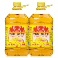 鲁花 食用油 5S 物理压榨 压榨一级 花生油4L*2