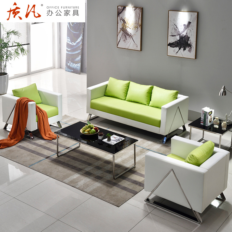 质凡办公沙发西皮沙发接待沙发现代简约商务沙发休闲办公沙发组合高清大图