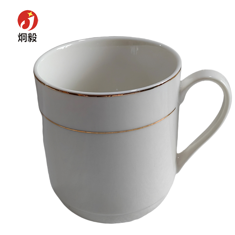炯毅 白瓷茶杯 金边 个高清大图