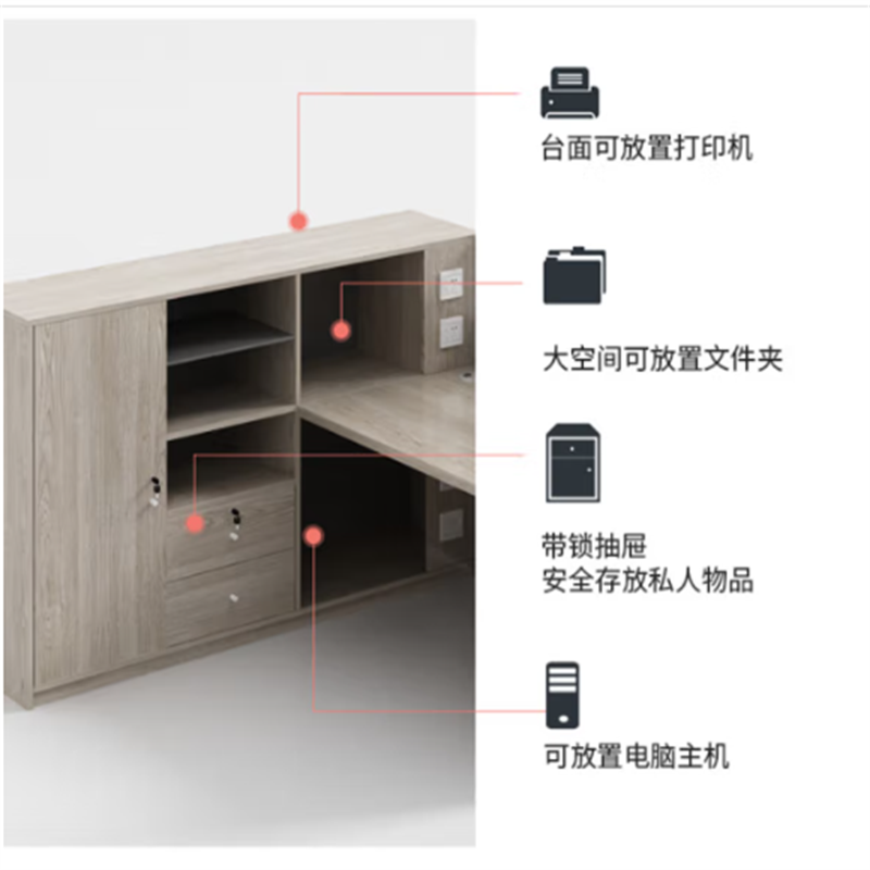 环杰职员办公桌椅HJ-1773组合工位双人位含柜