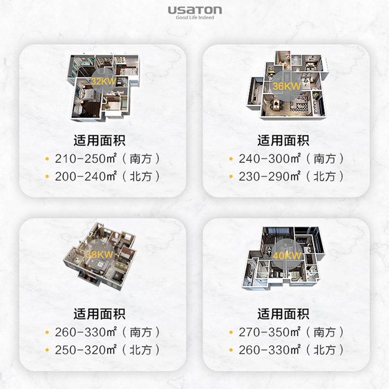 阿诗丹顿 USATON 燃气壁挂炉热水器38K大功率200-350平米双层复式别墅大户型专用 L1PB38-Z3519