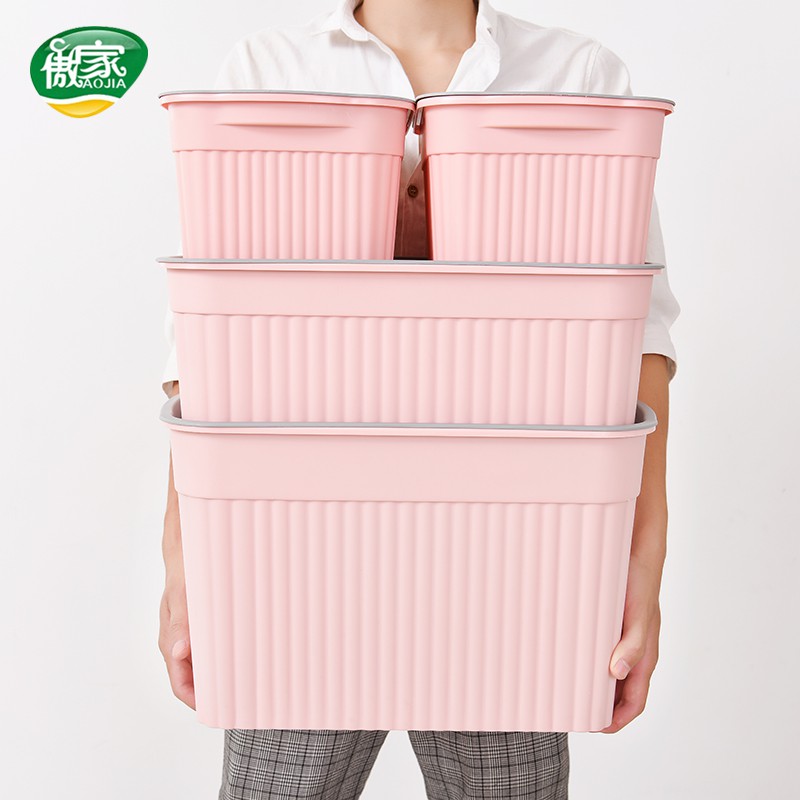 收纳箱内衣收纳盒塑料有盖置物整理箱衣服杂物特大号储蓄储物箱子 三维工匠高清大图