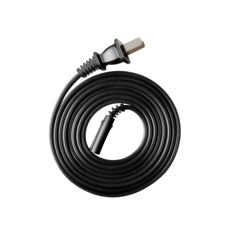 晶华 国标两插8字电源连接线 八字尾双孔音响电源线 支持数码相机电源适配器 黑色1.5米C230E高清大图