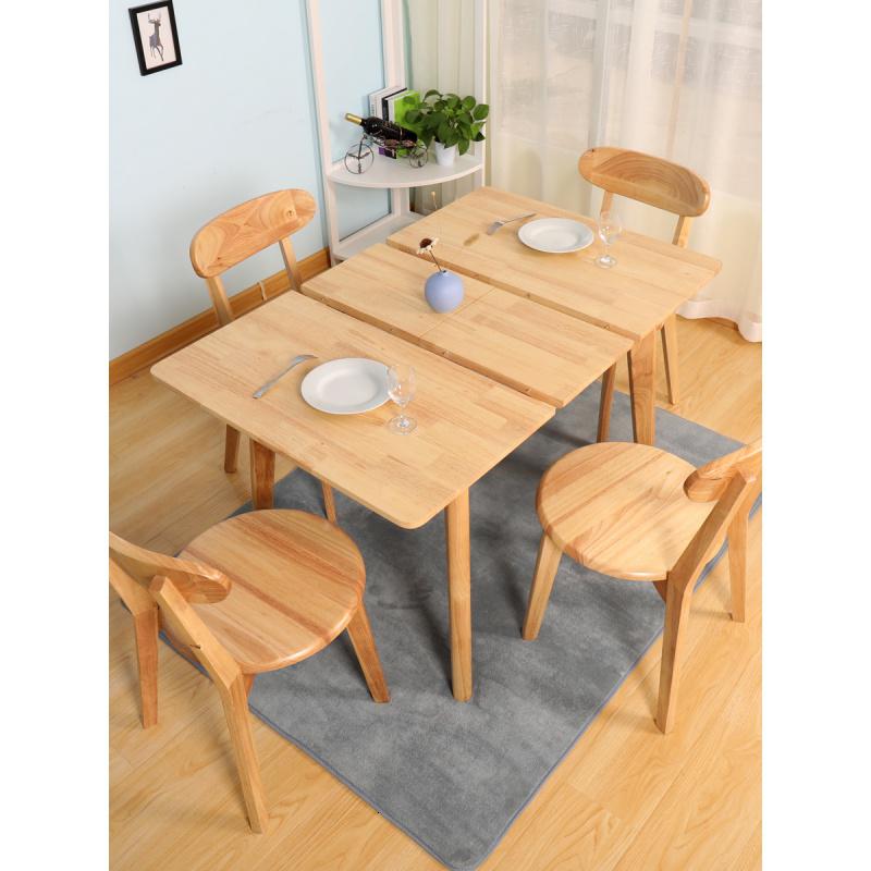 北欧全实木抽拉式餐桌椅组合可伸缩现代简约4折叠推拉6小户型8人定制