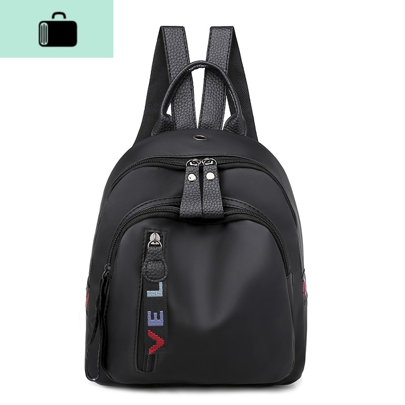 牛津布双肩包女包2020新款潮流时尚韩版背包秋季学生休闲小包NEW LAKE 黑色