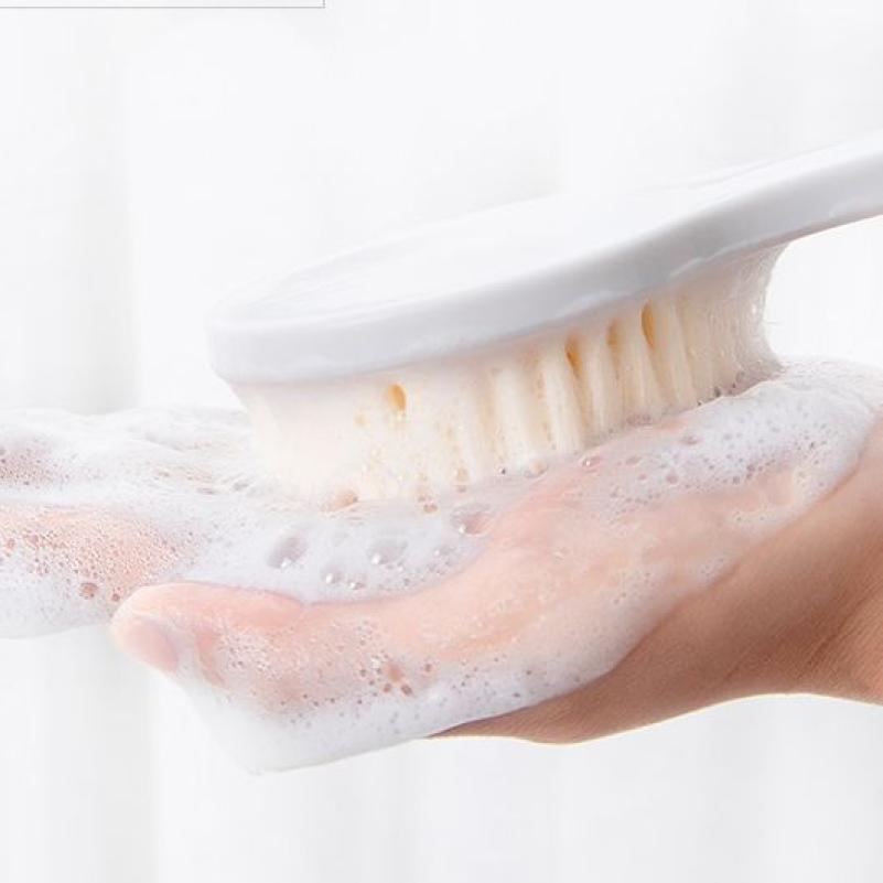 洗澡刷搓澡好物搓背刷磨砂膏后背专用软毛长柄刷子海绵沐浴球擦背-升级款【加密软毛刷/2个装】白色送挂钩