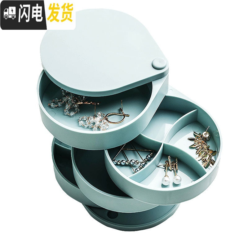 三维工匠旋转首饰收纳盒子女家用网红发夹耳钉耳饰耳环饰品展示架可爱欧式高清大图
