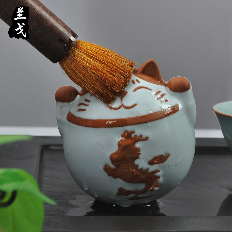 美帮汇汝窑茶宠十二生肖摆件 陶瓷器手工功夫茶具汝瓷茶道茶玩高清大图
