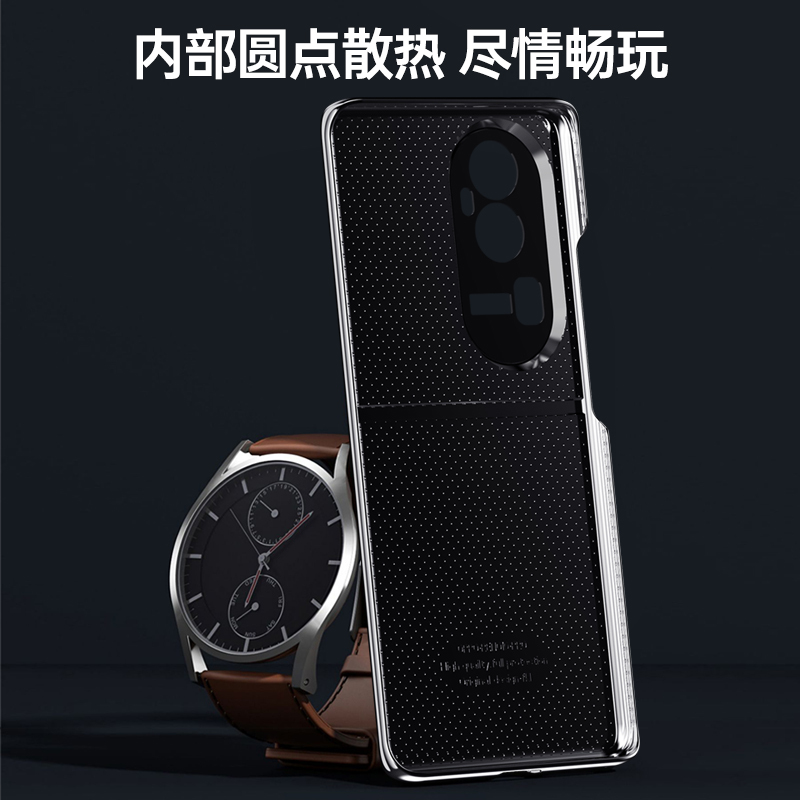 魅爱琳 OPPO Reno10/Pro/Pro+手机壳保护套外壳 商务皮纹质感 全包轻薄防摔 镜头保护 简约时尚手机套