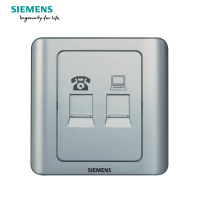 西门子(SIEMENS)开关插座 远景彩银系列电脑+电话插座5TG01251CC122