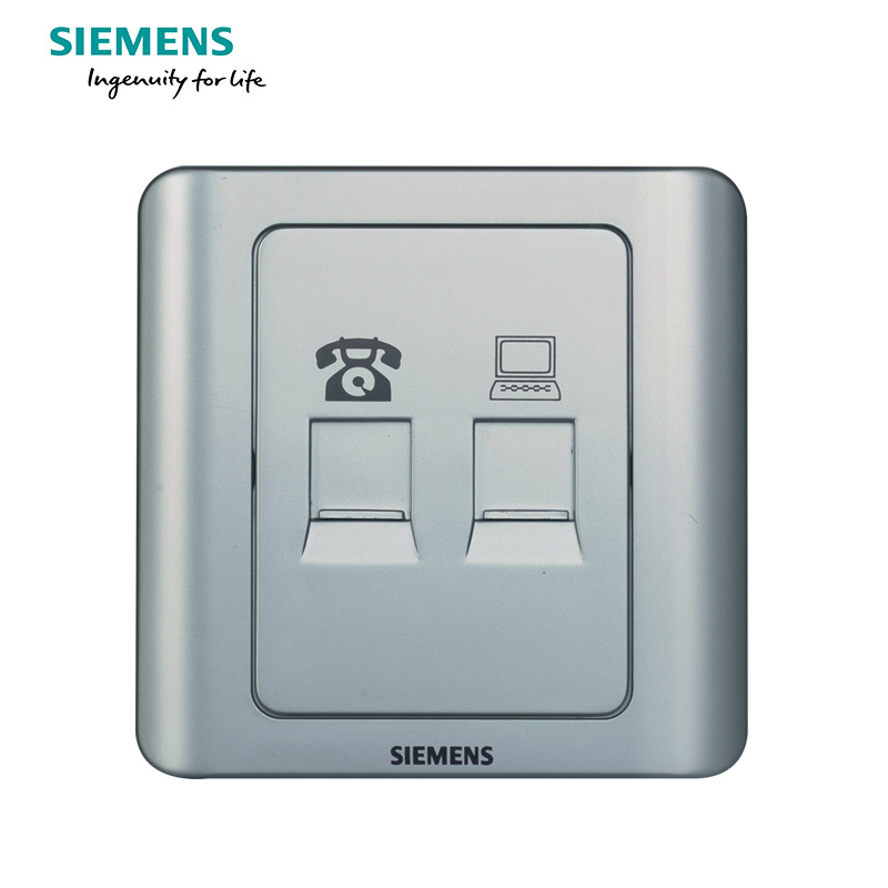 西门子(SIEMENS)开关插座 远景彩银系列电脑+电话插座5TG01251CC122