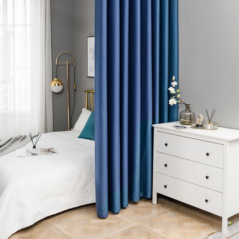 高精密窗帘免打孔安装卧室全遮光隔热遮阳布2021年新款梦幻帘图片