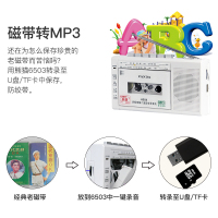 PANDA/熊猫6503收录机磁带转mp3插卡U盘便携式可放磁带的收音录音机英语学生教学用播放机器老式怀旧多功能 白色