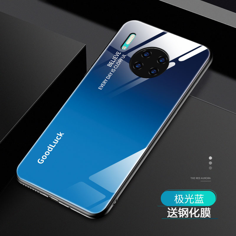 KONEL 华为mate30pro手机壳潮牌p40pro简约玻璃渐变创意个性华为p30pro防摔全包硬套轻薄pro高档高清大图