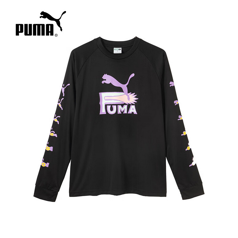 PUMA彪马夏新款男女同款赛车印花GRAPHIC TEE SS长袖T恤631504-01