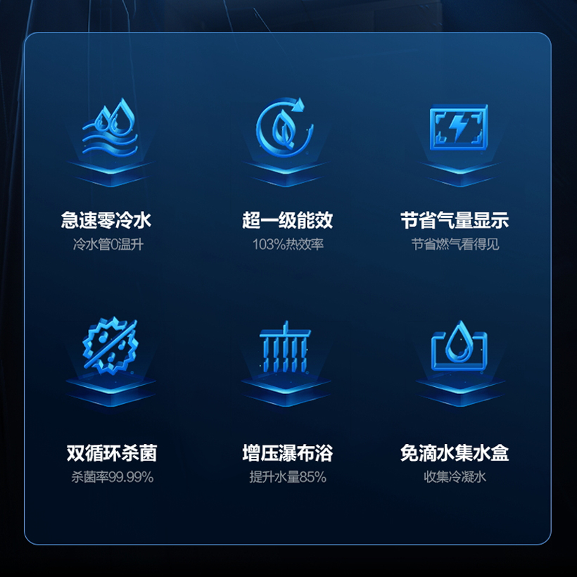 华帝(vatti)16升燃气热水器天然气 家用即热式 冷凝式零冷水 免滴水 增压瀑布浴 i12253-16高清大图