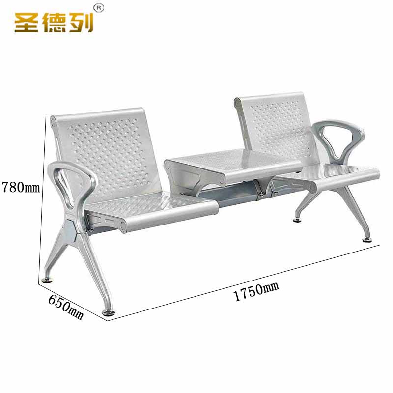圣德列连排椅休息等候椅二人 1750*650*780mm高清大图