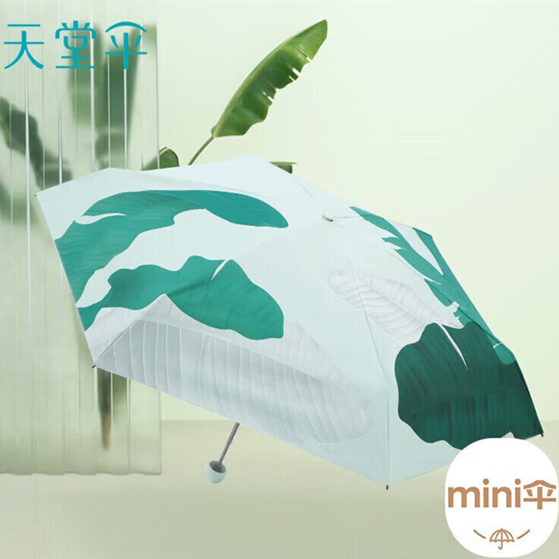 天堂 51131E 晴雨伞 五折银胶防晒伞 绿了芭蕉