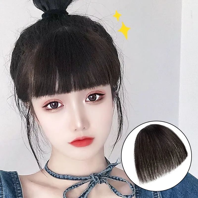 空气刘海假发女真发漫画假刘海自然无痕隐形前额齐刘海头帘假发片