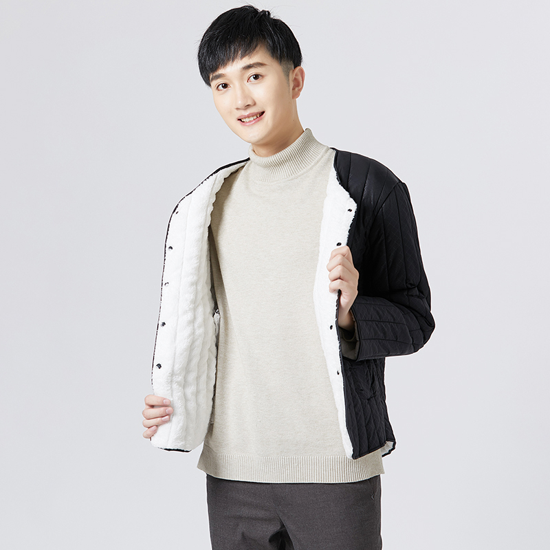 yuansu新款棉衣男短款轻薄内穿羊羔绒打底小棉袄加绒加厚保暖内胆棉服
