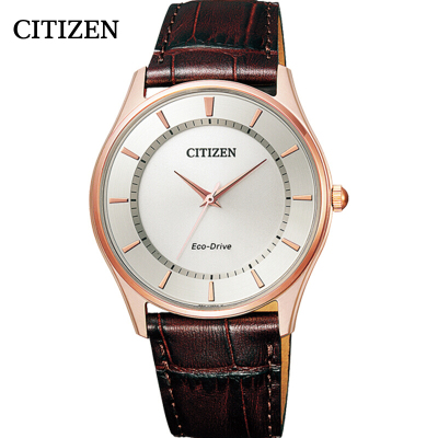 西铁城(CITIZEN)手表 新品光动能情侣蓝宝石表镜玫瑰金色时尚情侣表 BJ6483-01A银盘男表