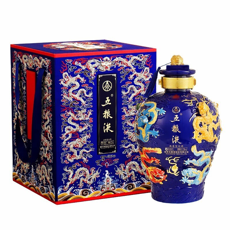 五粮液五粮液 九龙坛 52度浓香型白酒 收藏摆柜送礼 九龙坛 5L 蓝色高清大图